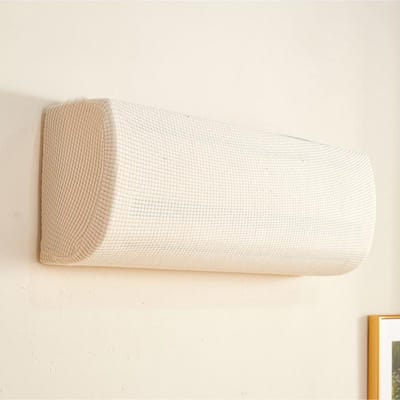 Housse de climatiseur anti-poussière couleur premium haute qualité Polaire Protecteur mural Protecteur Nettoyage facile Housse Housse anti-poussière classique Solide jaune-clair