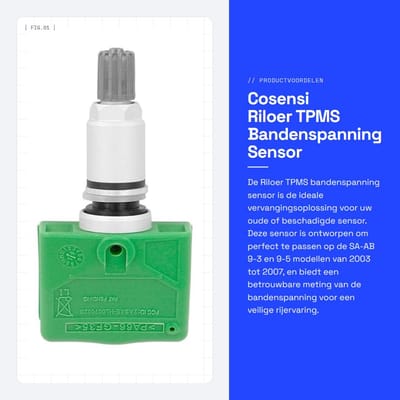 Dailygoods- Bandenspanning Sensor - Geschikt voor SA-AB 9-3/9-5 - 433MHz - Duurzaam - Eenvoudig te installeren - Nieuwe sensor - Bandenspanningmonitor