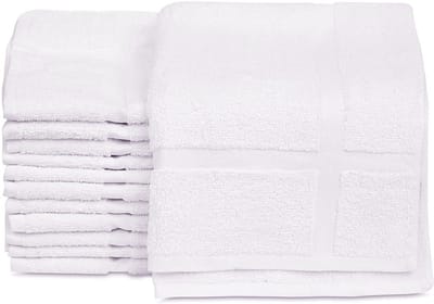 TEXTILES MMSD 12 stuks nieuwe katoenen economy badmatten (wit, 18 x 25 inch) lichtgewicht, sneldrogende commerciële badmatten