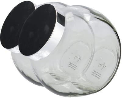 2x Snoeppot Glas met Deksel 2000 ml - Transparant en Zilveren Deksel - Voorraadpot, Glazen Snoep Pot met Deksel - Robuust - Hervulbaar - 2 Potten