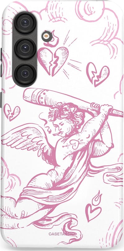 Casetastic Hoesje Geschikt voor Samsung S25 Plus - Stijlvolle Beschermende Duo-layer Case - Engel Roze Liefde