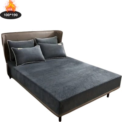 Nivard Effen Hoeslaken - Beddengoed - Fitted Sheet - Bed - Slaapkamer - Donkergrijs 100x190