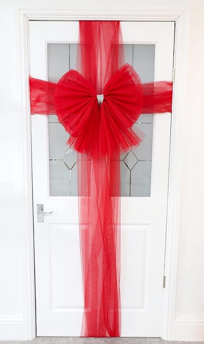 Decoratieve Deurstrik Roze met Diamanten - Bruiloft, Kerst, Feest & Huisdecoratie