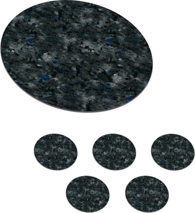 Onderzetters voor glazen - Rond - Marmer - Graniet - Patronen - 10x10 cm - Glasonderzetters - 6 stuks