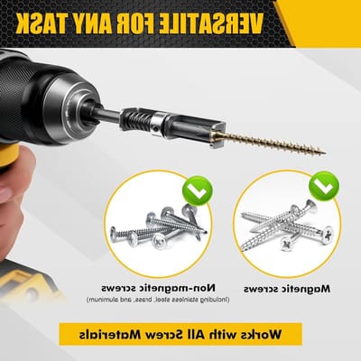 Set van 2 Schroefhouders, Veerbelaste Schroefhouder voor Diverse Schroefmaterialen, Antival Schroefgids voor Boormachines en Slagschroevendraaiers, Eenvoudig met Één Hand te Gebruiken voor Elektriciens en Monteurs