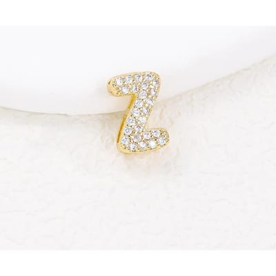 Initiaal Bedel A-Z Letters Hanger Ketting Dames Heren Choker Roestvrij Staal Touw Ketting Kristal Gouden Kleur Hip Hop Iced beige