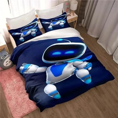 ASTRO BOT schattige cartoon beddengoedset dekbedovertrekset eenpersoonsbed kingsize bedset volwassen jongens slaapkamer dekbedovertrek kussensloop AU Single 140x210cm