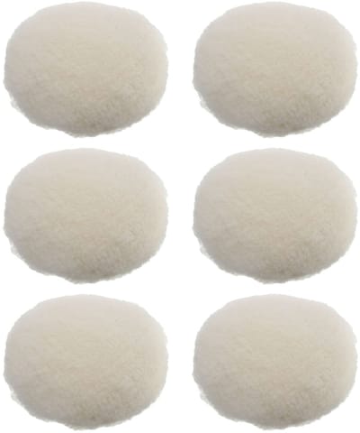 Dailygoods- Polijstpad Set van 6 - Lamswol Polijstpads - Polijstschijven voor Auto - Polijstwiel voor Boren - Verstelbaar met Trekkoord - Zacht Wolmateriaal - Polijstschijf