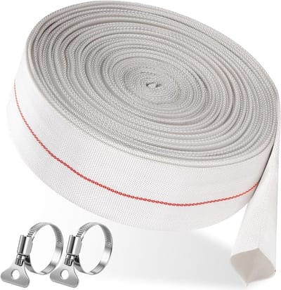 Robuuste 1/2 Inch PVC Slang met 2 Klemmen, 10 Meter voor Wateroverdracht en Afvoer, Geschikt voor Dompelpompen en Vuilwaterpompen