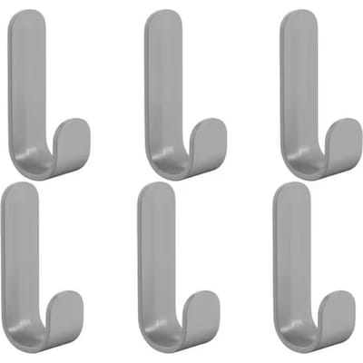 6 stuks zelfklevende sterke wandhaken handdoekhaak deurhanger sleutel tas kapstok houder keuken badkamer accessoires thuis organizer grijs