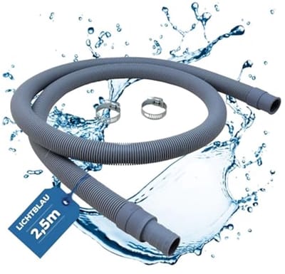 Afvoerslang Verlenging 2,5 m voor Wasmachine en Vaatwasser - Complete Set met Slangklemmen - Universeel Bruikbaar