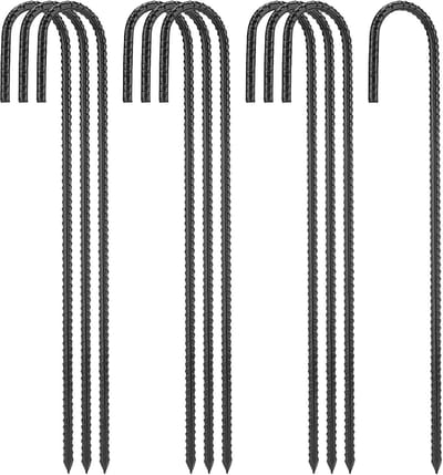 Grond Haringen - Storm Ankers - Tent Beveiligen - Extra Stevig Staal - 40cm Lang - Zwart