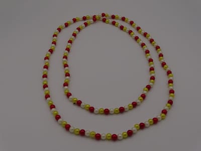 Parelketting rood wit geel