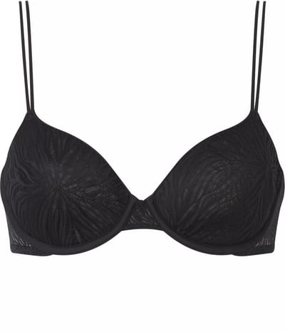 Calvin Klein dames Sheer Marquisette lightly lined demi bra - beugel BH - zwart