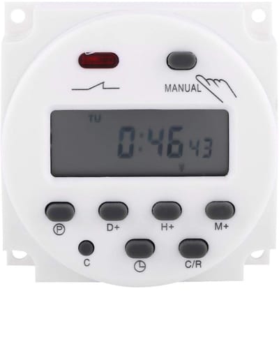 Jhubersproducts - Elektronische Digitale Programmeerbare Timer - 24 V Microcomputer-Tijdschakelaar - Wit - 17 ON/OFF Instellingen - Ideaal voor Thuisg