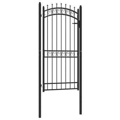 vidaXL - Hekpoort - EMMEN - met - stalen - pinnen - 103x147 - cm - zwart
