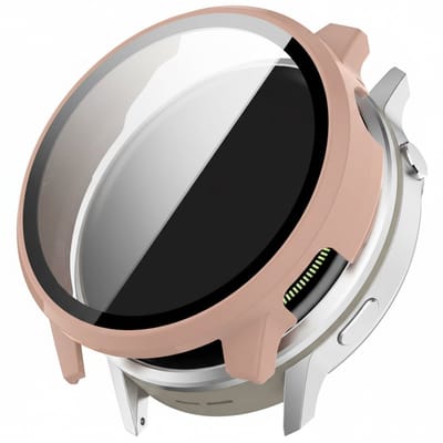 Watch case screenprotector - geschikt voor Garmin Venu 4 41mm - hoesje - gehard glas - volledige bescherming - roze