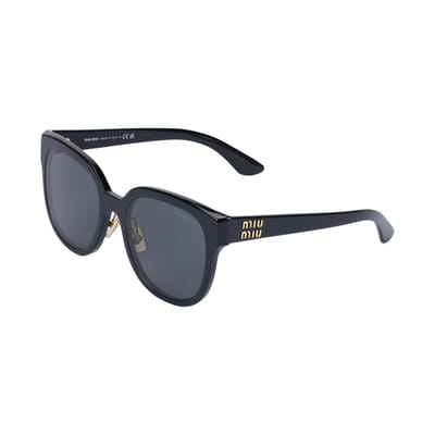 Lunettes de soleil carrées Miu Miu avec logo lettre Lunettes de soleil femme Noir SMU01Z_E1AB_F05S0_C_055 Box+Shopping Bag