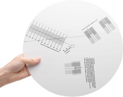 Draaitafel Cartridge Uitlijning Protractor Mat, Anti-glijdende LP Vinyl Record Pickup Kalibratie Plaat Afstandsmeter Protractor Aanpassing Tool Heerser voor Draaitafel Accessoires (wit)