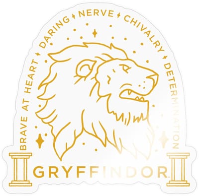 Harry Potter Griffoendor Lineart Sticker maat S (10 x 10 cm)