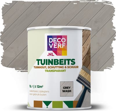Decoverf tuin beits transparant zijdeglans greywash, 1L