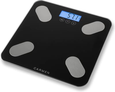 Carmen CBS0301B - Personenweegschaal - Weegt tot 180 KG - Digitaal - Lichaamsanalyse BMI - Geheugen tot 10 gebruikers - Zwart