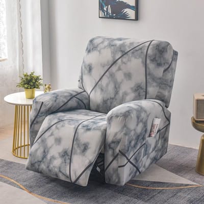 4-delige Relaxfauteuilhoes Stretch Stoelhoes voor Relaxfauteuil Slipcover voor Woonkamer Relaxfauteuilbeschermer met Zak 1 Seater