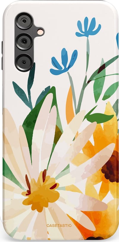 Casetastic Hoesje Geschikt voor Samsung A14 (5G/4G) - Stijlvolle Beschermende Duo-layer Case - Veld vol zon