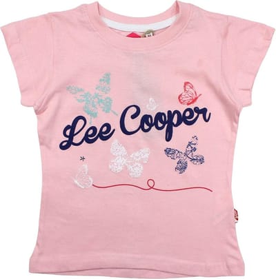 Lee Cooper Shirtje Lee Cooper Vlinders roze Kids & Kind Meisjes Roze - Maat: 98/104