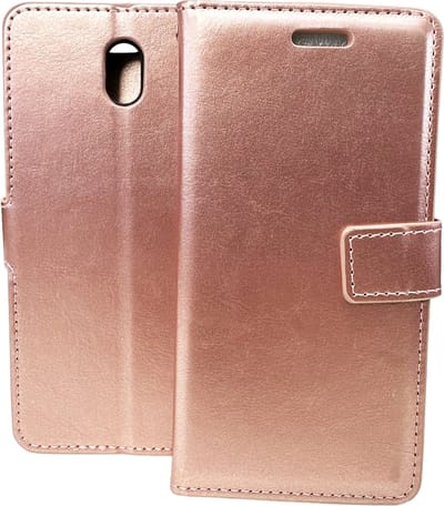 Bookcase Geschikt voor: Nokia 2 - Rose Goud - portemonnee hoesje