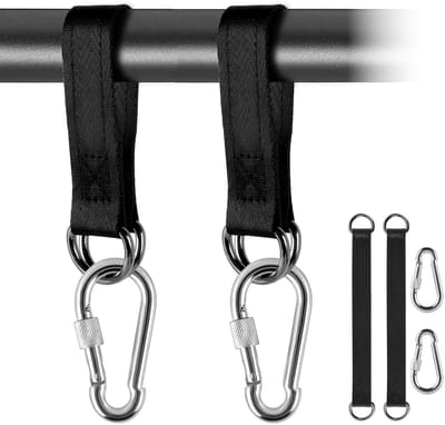 Dailygoods- Hangmatbevestiging 2 Stuks - Bevestigingsset - Nylon Hangriem - Zware Karabijnhaken - D-Ringen - Premium Kwaliteit - Schommelriem