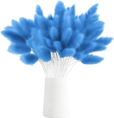 Gedroogde Pampas Bloemen - Droge Bloem Boeket - Decoratie Kamer - Natuurlijke Sfeermaker - 120 Hoofden - Donkerblauw