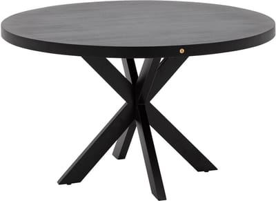 Goossens Lecca Eettafel - Hout - 130 x 76 x 130 cm - Rond - zwart