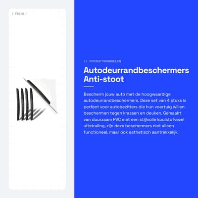 Dailygoods- Autodeurrandbeschermer 4 Stuks - Bumperbescherming Universeel - Anti-stoot/Krasbeveiliging - Zwart PVC - Koolstofvezel Materiaal