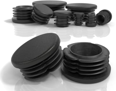 Ronde Lamellenpluggen voor Buizen - 50mm PE-Kunststof Eindkappen - Set van 20 Stuks