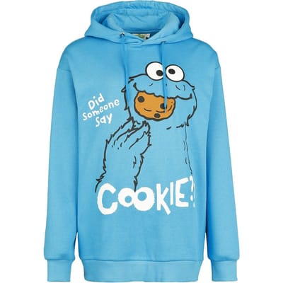 Sesame Street Trui met capuchon - Cookie Monster - Did Someone Say Cookie? - M - voor Vrouwen - blauw