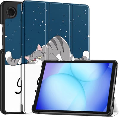 Hoesje - Geschikt voor Samsung Galaxy Tab A11 / A9 - Dun & Stevig - Hardcover Book Case - Trifold Bookcase Hoes - Hard Cover - Tablethoes - Kat