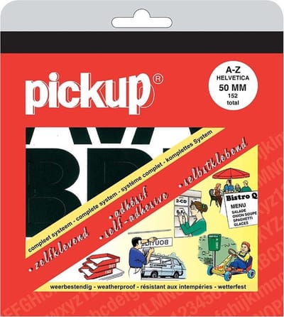 Pickup plakletters boekje Helvetica zwart - 50 mm - 5 cm