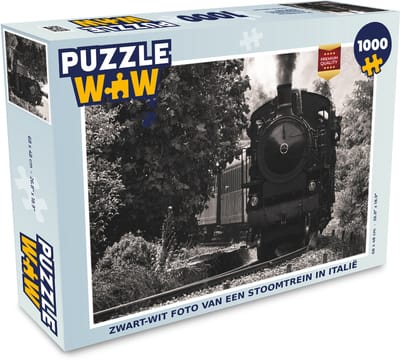 Puzzel Zwart-wit foto van een stoomtrein in Italië - Legpuzzel - Puzzel 1000 stukjes volwassenen
