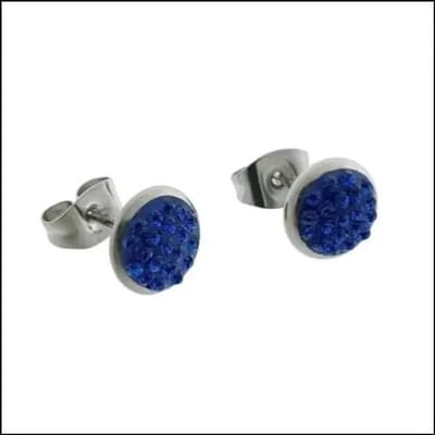 Aramat Jewels | Oorbellen | Druzy Oorbellen met Kristal RVS | Donker Blauw | | | | | Verkleurd niet