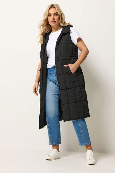 Yours Zwart Midi Gilet Size 42