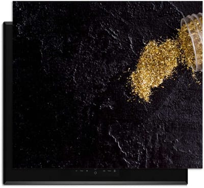 KitchenArt - Spilled Gold - Inductie Beschermer - 52x35 cm - Kookplaat Beschermer - Luxe Afdekplaat Inductieplaat - Anti-slip & Oprolbaar - Beschermmat Inductiekookplaat