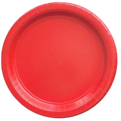 Kartonnen Bordjes rood 23cm 40 stuks - Wegwerp borden - Feest/verjaardag/BBQ borden