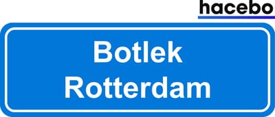 Hacebo - Plaatsnaam Sticker - 29x10 CM - Botlek Rotterdam sticker - Verkeersborden sticker - grappige cadeaus - Botlek Rotterdam