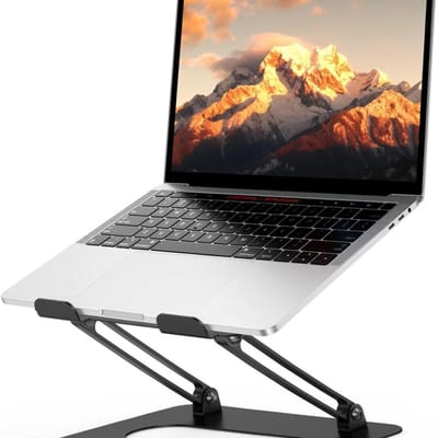 Famanu – Laptopstandaard - verstelbarenotebookstandaard - laptopstandaard compatibel met 10-14 inch laptops (zwart)