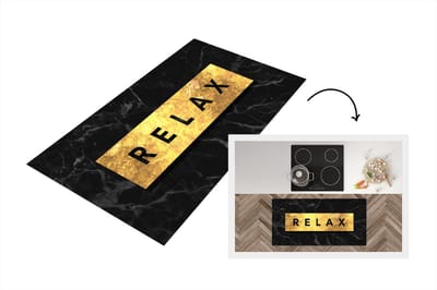 Keukenloper - Loper keuken - Quotes - Relax - Goud - Marmer - 120x60 cm - Keukenloper vinyl