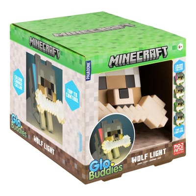 Minecraft Wolf GloBuddies 3D Kleur Veranderend Licht, Officieel Gelicentieerde LED Nachtlamp, Tik om Kleur te Veranderen, Gaming Merchandise, Op Batterijen Aangedreven – Paladone