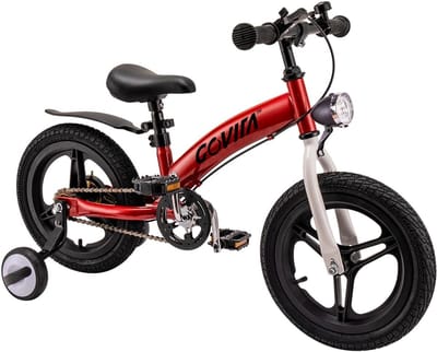 Kinderfiets 3-in-1 - Loopfiets Driewieler - Leren Fietsen - Verstelbaar Zadel Stuur - 14 Inch - Wit Rood