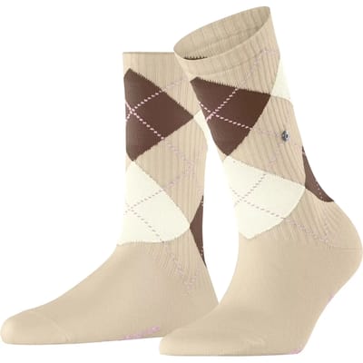 Burlington Rib Courtside eenkleurig katoen sokken dames beige - maat 36-41