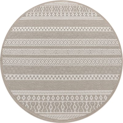 Binnen- en buitenkleed Verona beige 80 cm rond